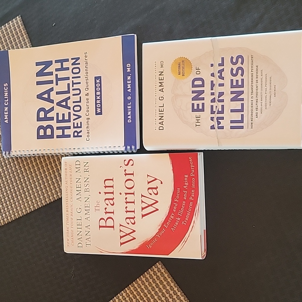 Brain Health 2 books & workbook by Daniel Amen, MD